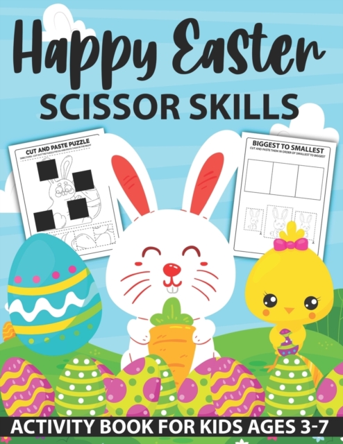 Cover of Happy Easter Scissor Skills Activity Book for Kids Ages 3-7