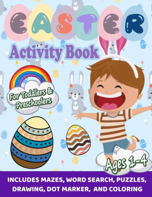 Cover of Funny & Happy Easter Coloring and Activity Book for Toddlers and Preschoolers gift
